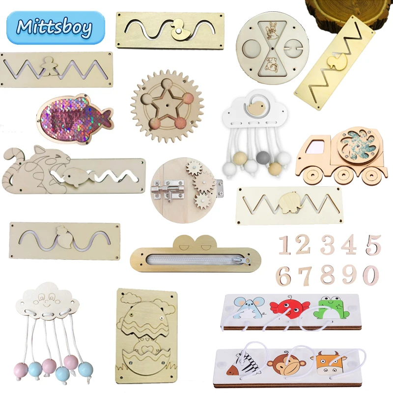 Montessori Wooden Busy Board Toddler - DIY занятая доска Монтессори, развивающие игрушки,