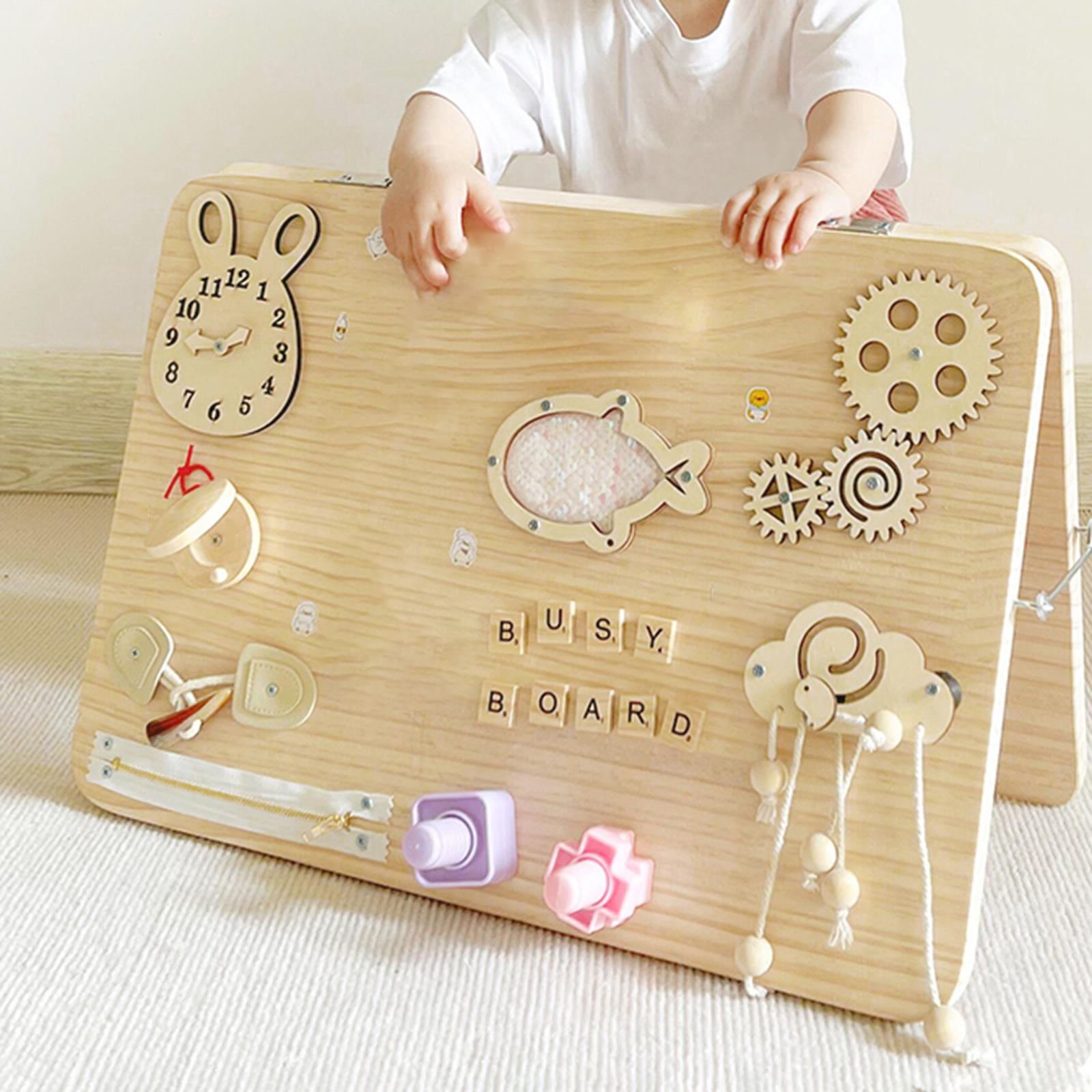 Montessori Wooden Busy Board Toddler - Деревянный развивающий набор Монтессори: бизиборд-головоломка для