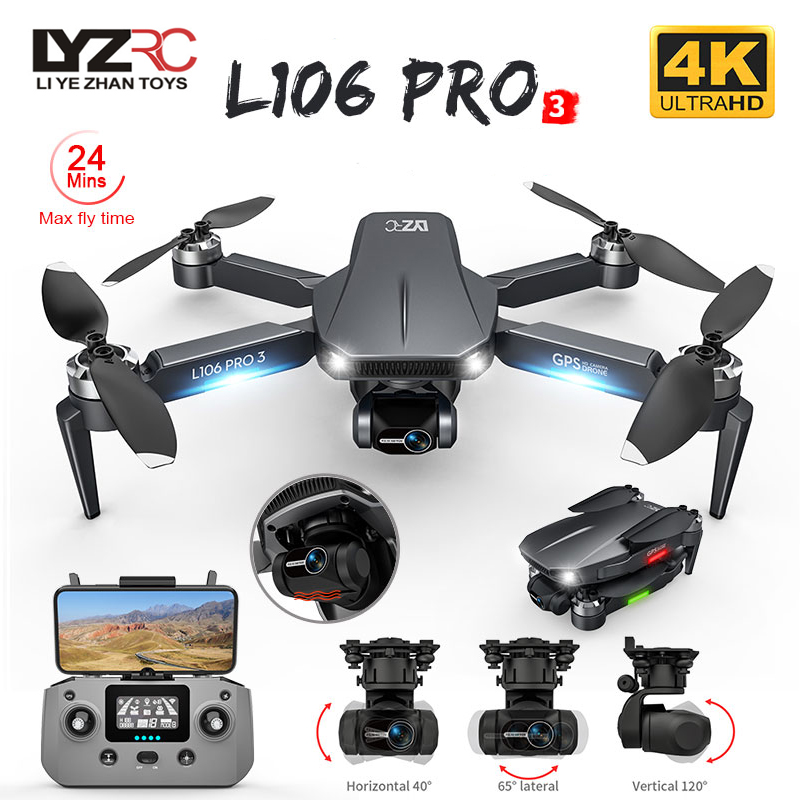 Fpv Brushless Rc Drone 4K - L106 Pro 3 Дрон 5G WIFI