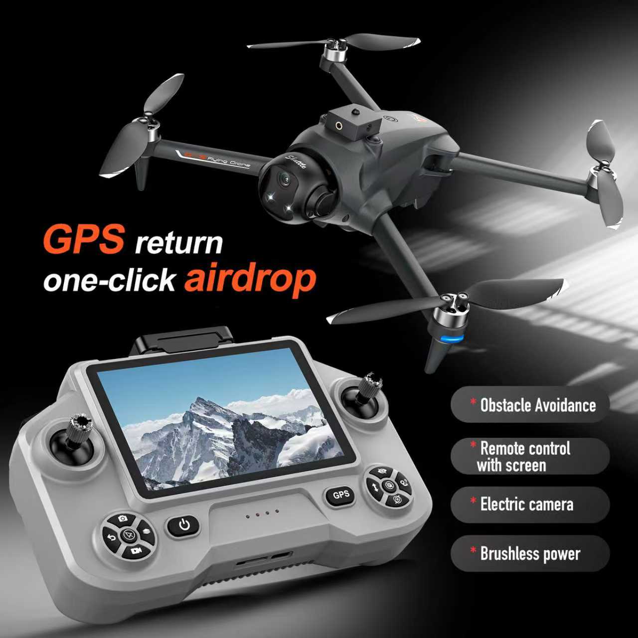 Fpv Brushless Rc Drone 4K - Квадрокоптер YL059 FPV GPS с двумя