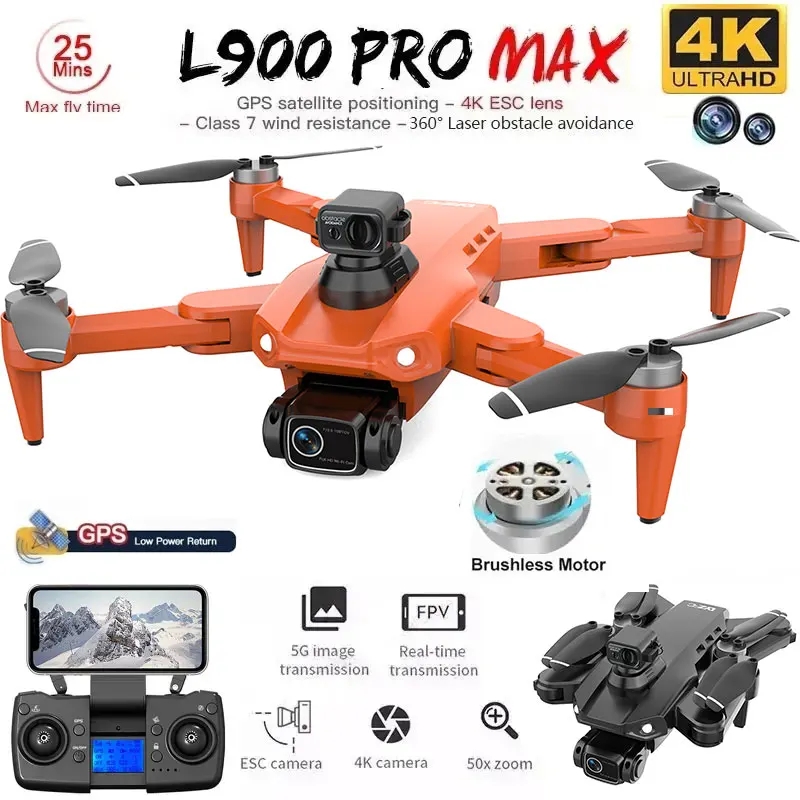 L900 Pro MAX GPS Дрон 4K Профе – обзор и цена Fpv Brushless Rc Drone 4K