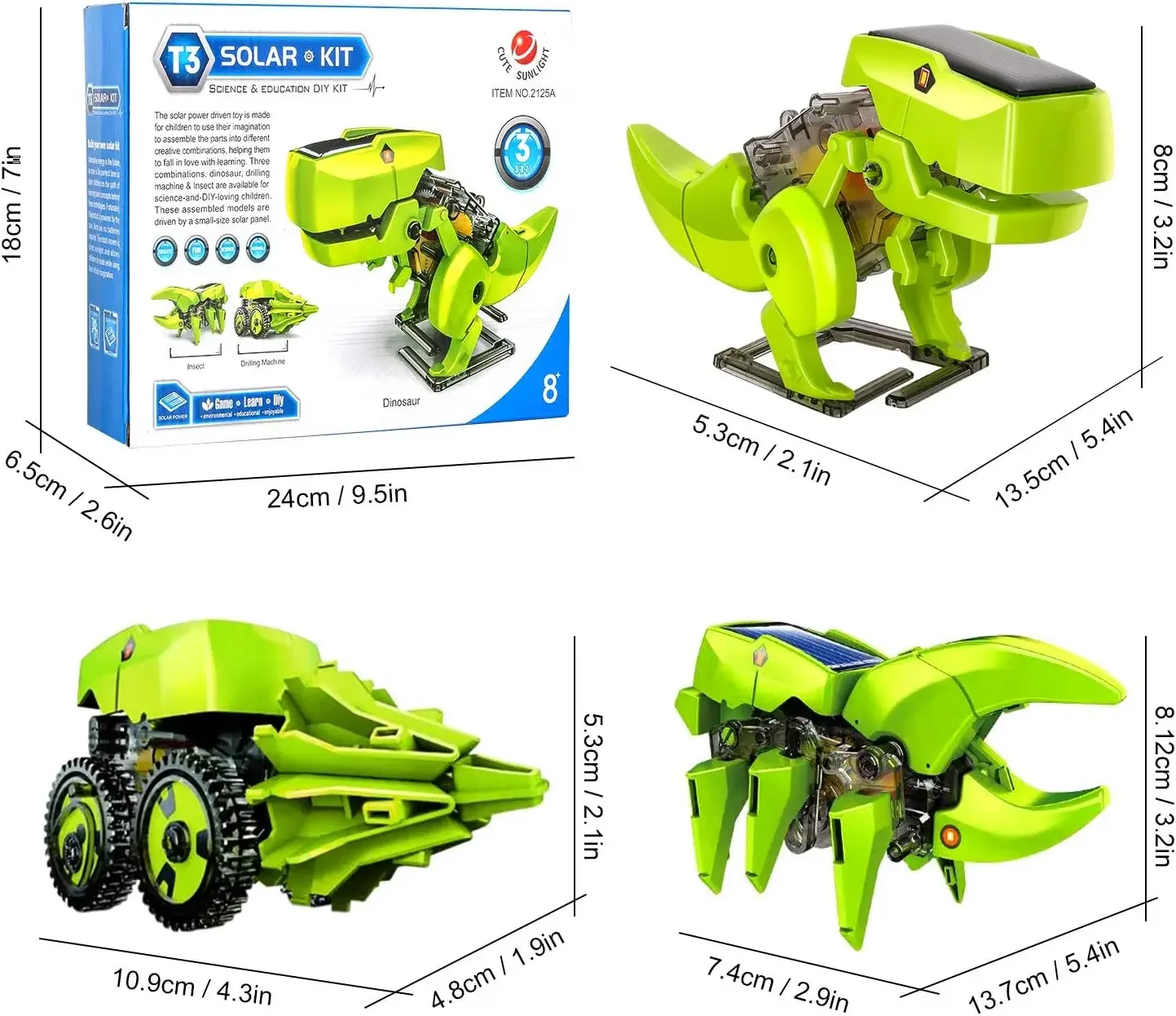 Сборная детская игрушка 3 в 1, – обзор и цена Stem Solar Robot Kit For Kids