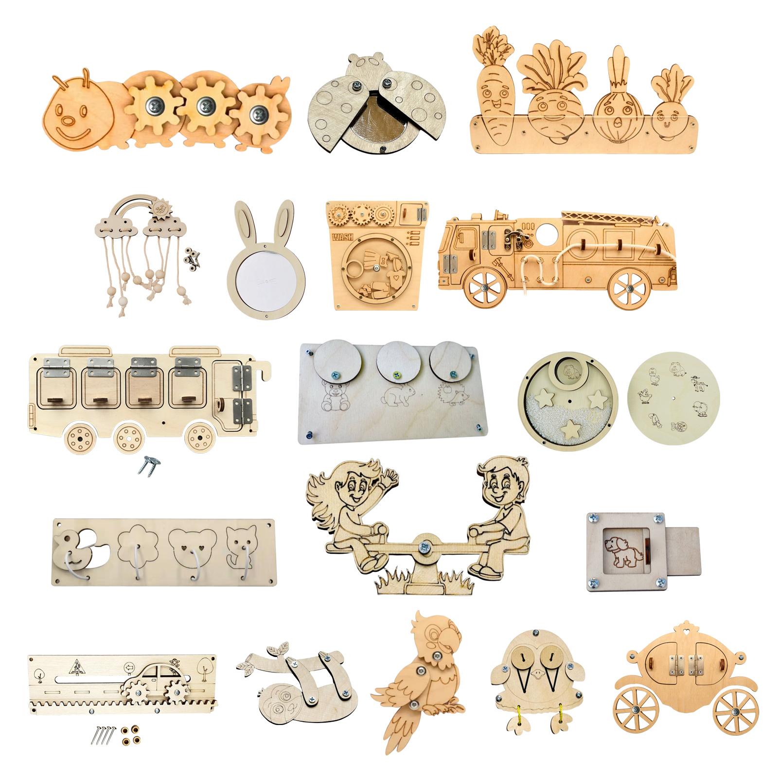 Деревянные детали для бизиборд – обзор и цена Montessori Wooden Busy Board Toddler