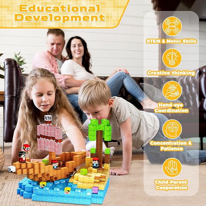 Магнитные блоки-100 шт. набор  – обзор и цена Magnetic Building Tiles Set 100Pcs