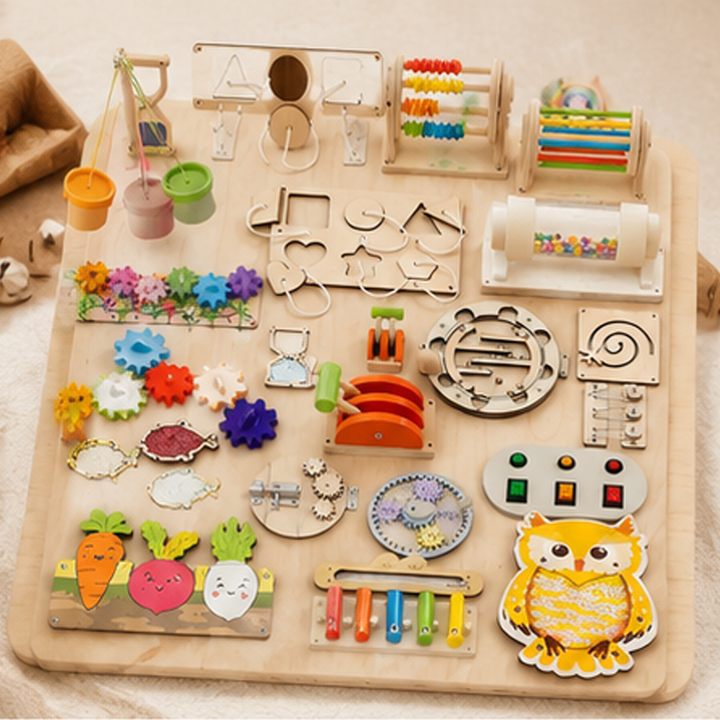 Премиальные аксессуары для биз – обзор и цена Montessori Wooden Busy Board Toddler